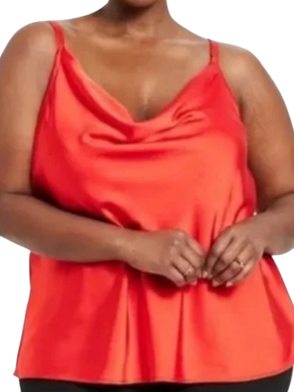 AVA & VIV WOMEN'S RED COWL-NECK CAMISOLE WITH ADJUSTABLE STRAPS SIZE 1X